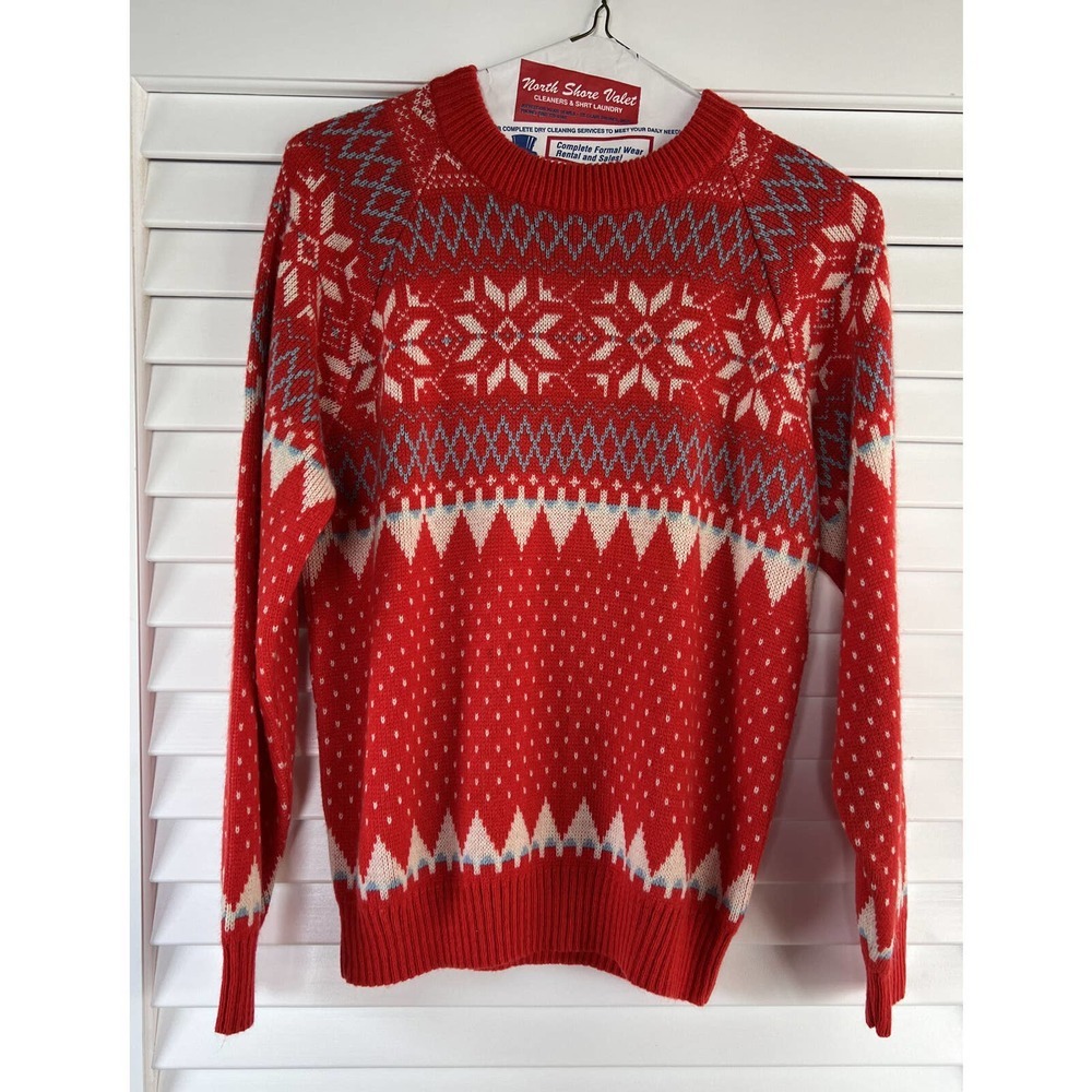 Vintage JC Penny Mens Shop Classic Styling Sweater Winter Ski Acrylic Size Large